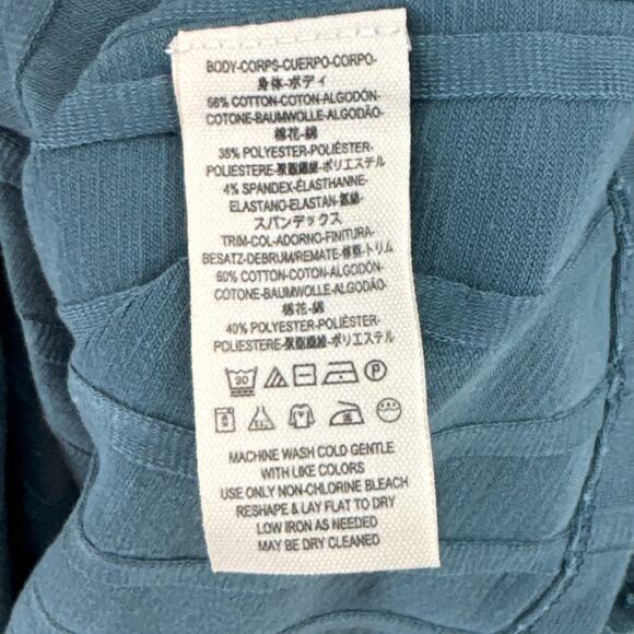 We the Free Top Women XS Blue Henley Crew Neck Long Sleeves Relax Blouse Beach - Picture 6 of 9